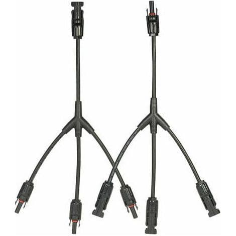 MC4 Y-gren solpanelstikadapter - 1 par M/FFF og 1 par F/MMM - Til solcelleinstallation - 2 stk.