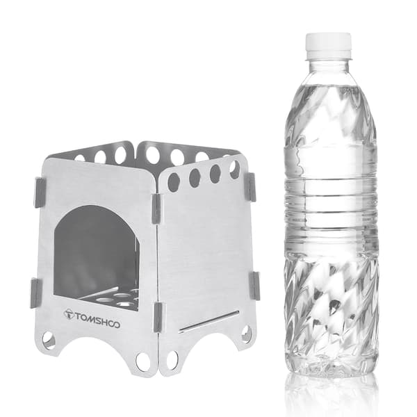 TOMSHOO Vikbar grill i rostfritt stål för camping, backpacking och matlagning över öppen eld.