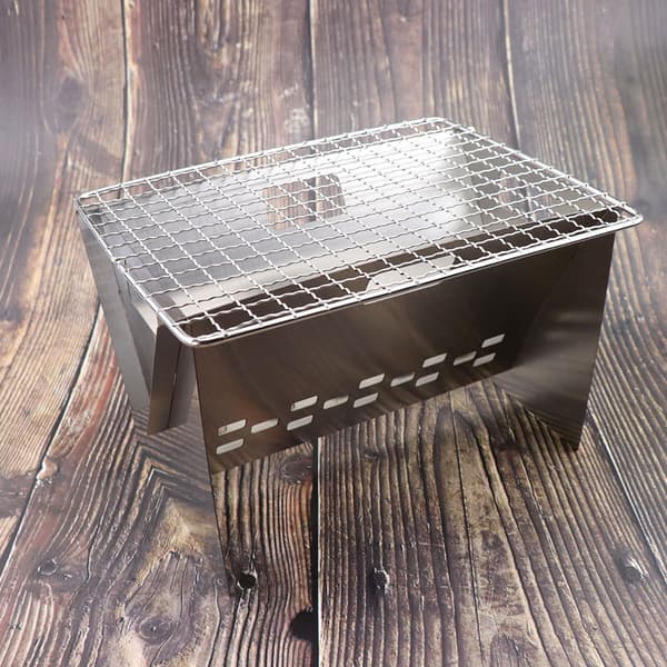 Bærbar Mini Sammenfoldelig Campingovn i Rustfrit Stål til Camping, Vandreture, Backpacking og Grill.