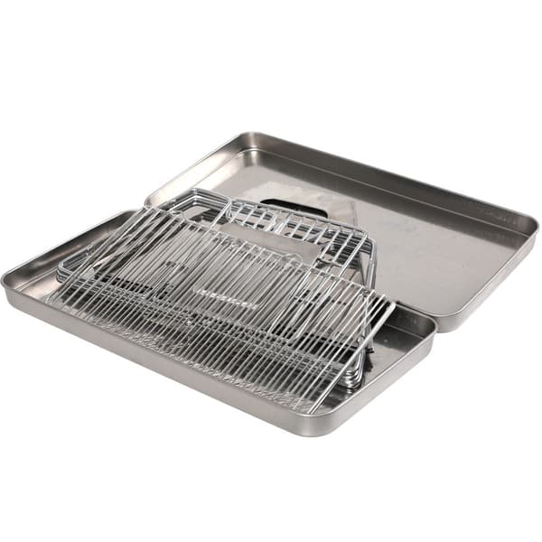 Sammenklappelig grill i rustfrit stål til camping, backpacking og udendørs aktiviteter