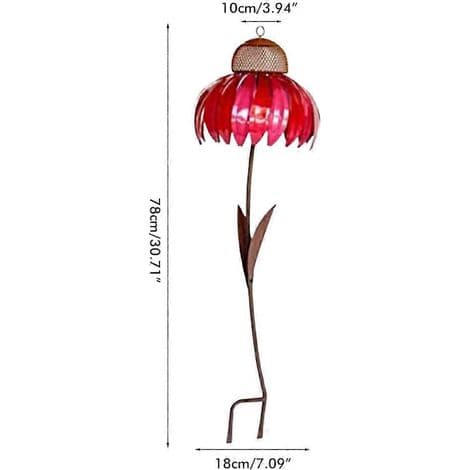 Blomsterformet fuglefoderbræt med stativ til udendørs have