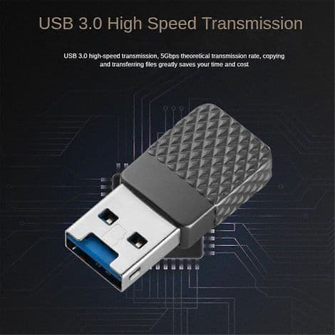 USB 3.0 minnekortleseradapter for PC, bærbar PC og nettbrett.
