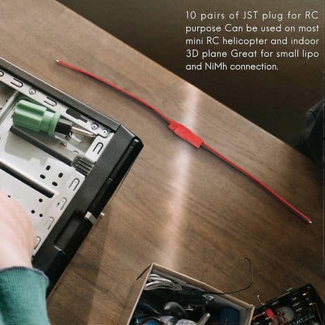 10 par han/hun JST-stik til RC LiPo-batterier