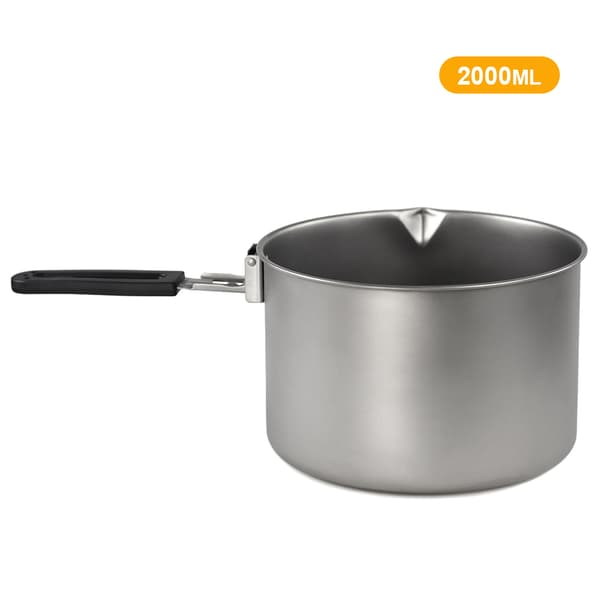 Titanium Campinggryte 2000ml/2800ml med Sammenleggbart Håndtak for Utendørs Matlaging og Ryggsekktur