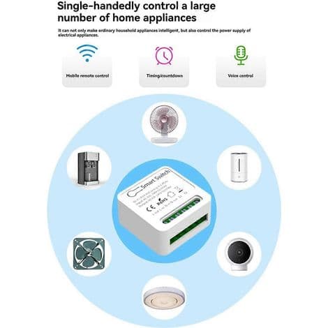 Smart switch. WiFi. Dobbeltkanal. DC 5V-48V og 1-250V relæ. Ideel til belysning og