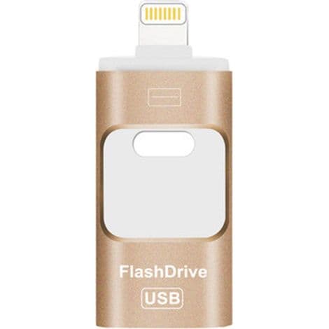 USB-minne - 3-i-1 USB 3.0 - USB-C-port för iPhone och USB-A - Extern lagring för iPhone, iPad, Android och PC - 64 GB