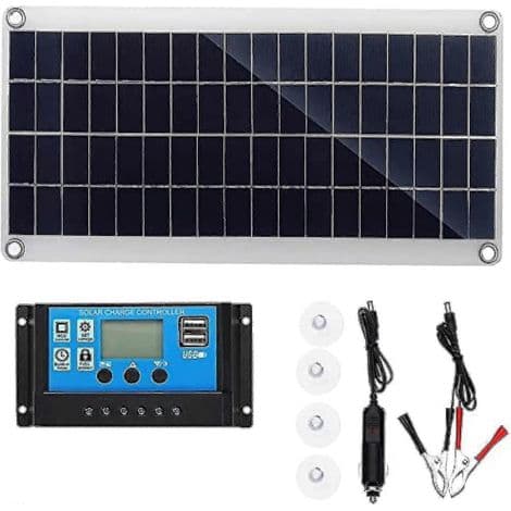300W 12V Solpanel Kit med Batterioplader og 10A-60A Controller - 11