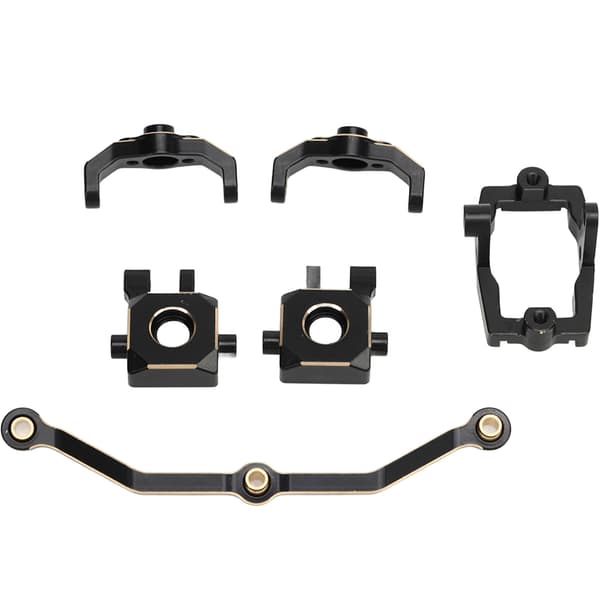 Holdbart sort guld messing RC styrekopsæt til Traxxas 1/18 TRX4M med servomontering