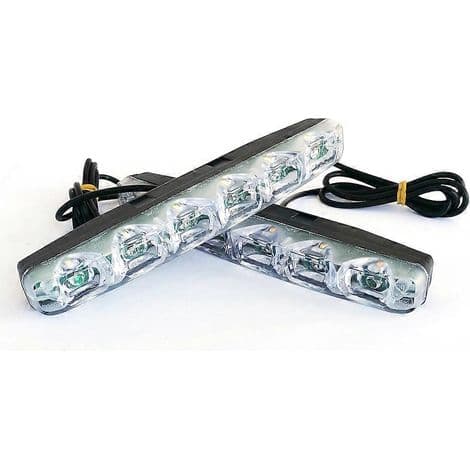 Universelle 12V DC 6 LED kjørelys for biler