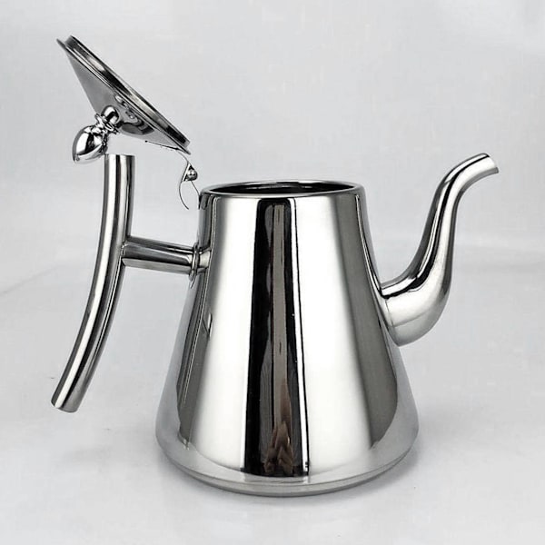 Tekedel med filter, rustfrit stål 201, svanehalstud til kaffe og te, 2,4L