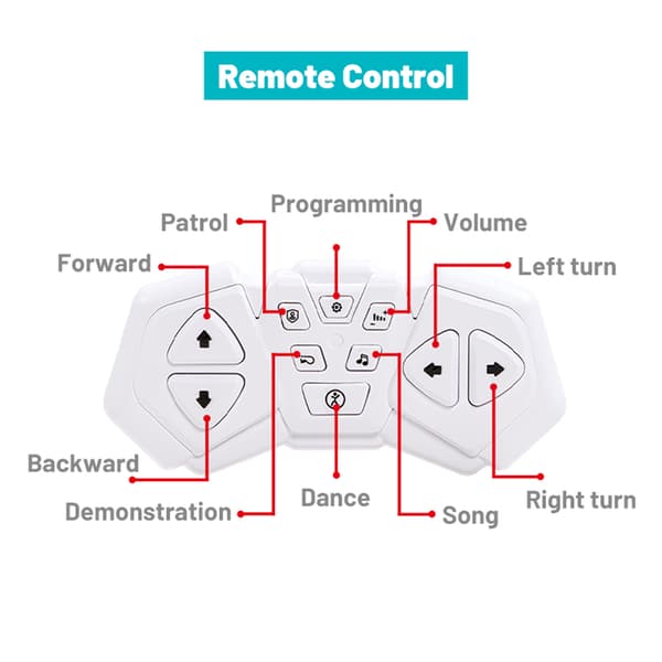 Intelligent robot for barn med fjernkontroll, dans, sang, programmering og berøringssensor
