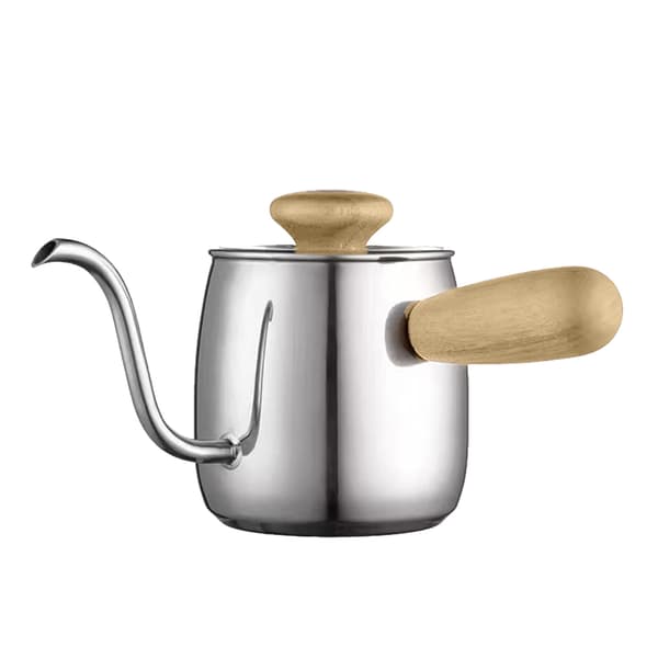 Svansehalskedel 350 ml rustfrit stål 304 med låg til manuel drypkaffe