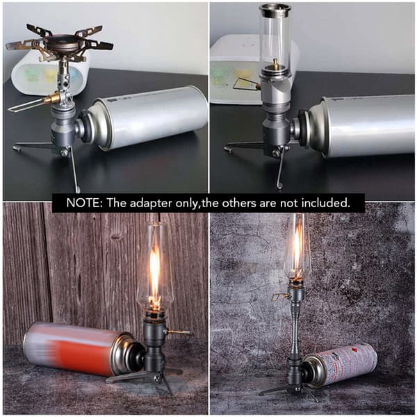 Butangasbeholderadapter med foldbar stativforbindelse til campingkomfur og gaslampe