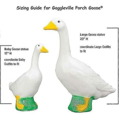 Stor Gaggleville™ Hvit Gås. Hagepynt i plast. 18 cm høy