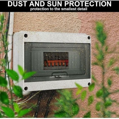 IP65 Vandtæt Samledåse - 1 Række 8 Moduler - Til Udendørs Solcelleinstallation og Ladestation - ABS PC - IK08
