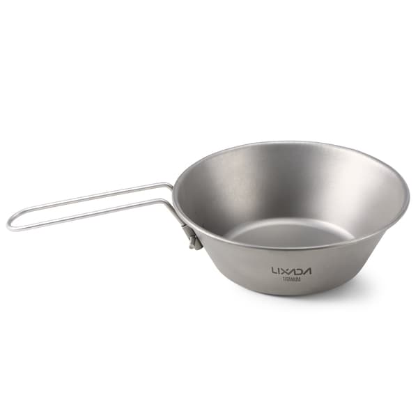 2 stk. 260 ml titaniumkop med foldehåndtag til camping, vandreture, backpacking, picnics