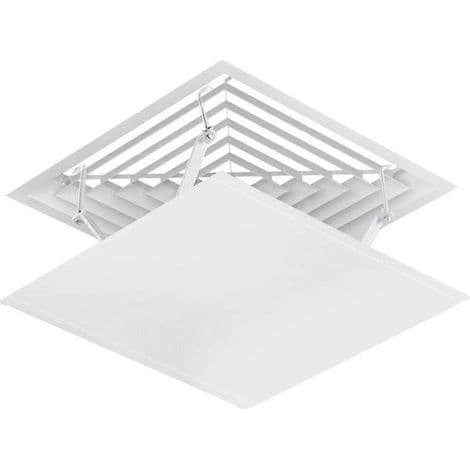 Fyrkantig ventilationsdeflektor för takmonterad central luftkonditionering. Med justerbar luftflödesriktning.