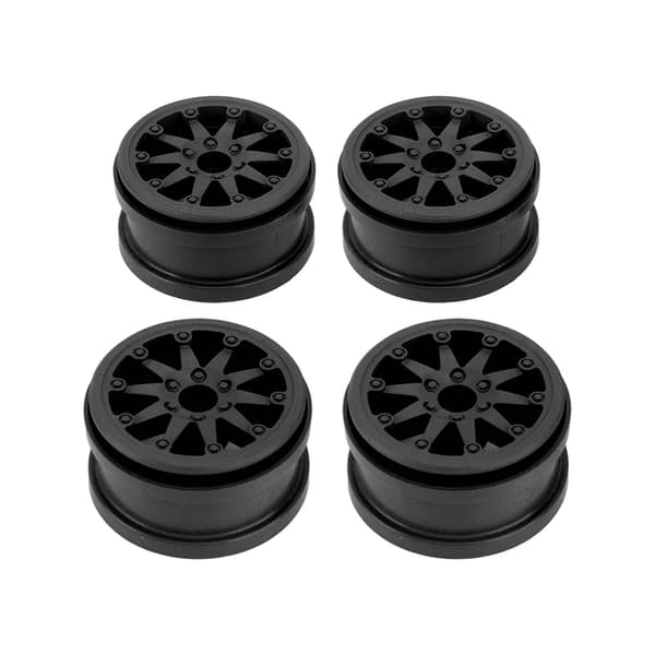 4-delt nylonfælgssæt 2,2 tommer til RC-biler Axial SCX10 Wraith RR10 1/10 sort