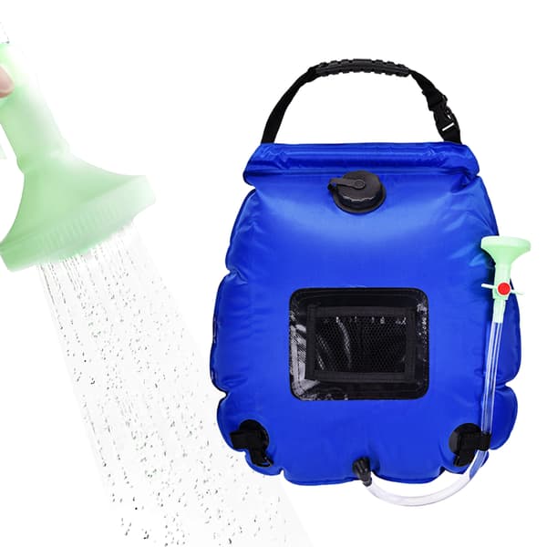 Bærbar 20L solbruserpose til camping, vandreture og strandbrug med solvarme og termometer