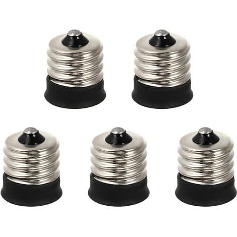 Set med 5 adaptrar för Menorah E17/E14-lampor. E14-socklar och E17/E14-bas.