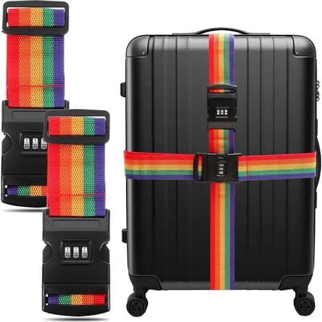 Bagagestropp - Polyester - 55 til 195 cm - Med digitalt display - For reise og utendørs bruk - Pakke med 2