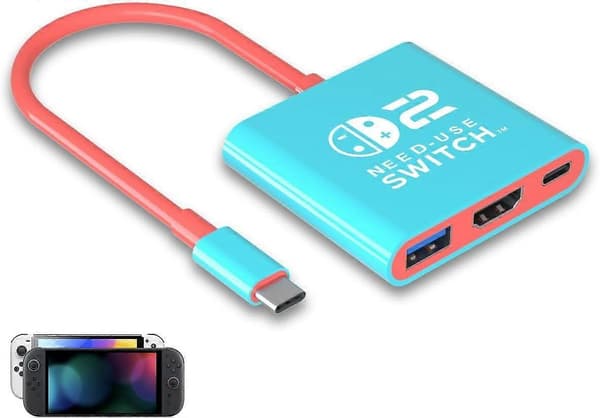 Dockingstation til Nintendo Switch 1/2 og Steam Deck, understøtter TV Dock-tilstand, bærbart TV HDMI-adaptertilbehør til Nintendo Switch 1 og OLED og
