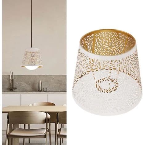 Lampskärm - Smidesjärn - Genombrutet blommönster - För vardagsrum/sovrum - 1 styck