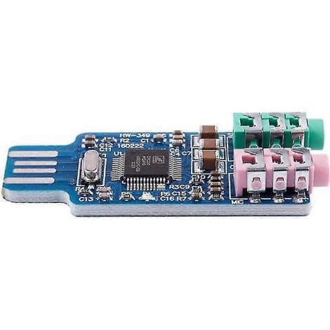 Sett med 2 blå CM108 USB-lydkort. Driverløs.