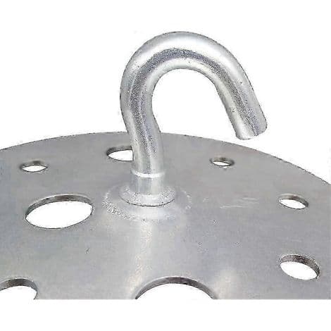 Sæt med 2 runde loftkroge i metal, 90 mm, robuste, til lysekroner.