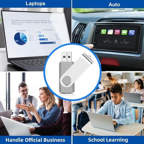 USB-minne - 32 GB - USB 2.0 - Vridbar - För datalagring och överföring - 5-pack