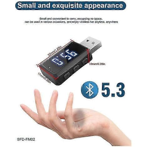 Bil Bluetooth 5.3 FM02-sender/mottaker med håndfri samtale og mini USB-strømforsyning for bilhåndfrisett