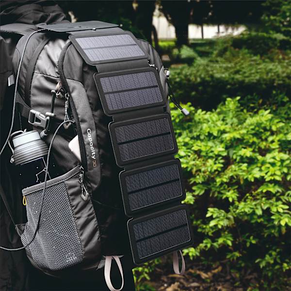 Bærbart foldbart solpanel 5V 1A med kompas til camping og nødsituationer