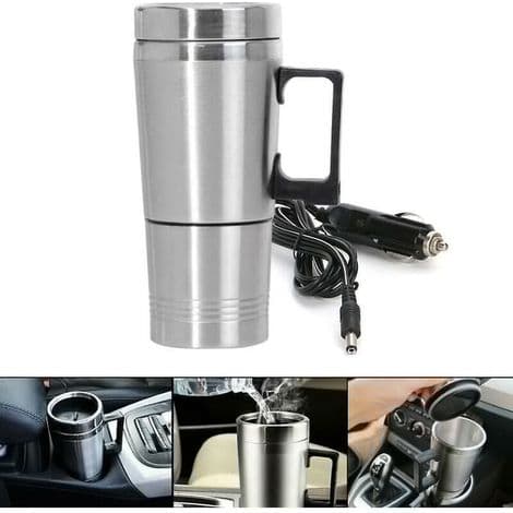Bilkedel - 300 ml - Rustfrit stål - 12V cigarettænderstik - Til bil, lastbil og campingvogn
