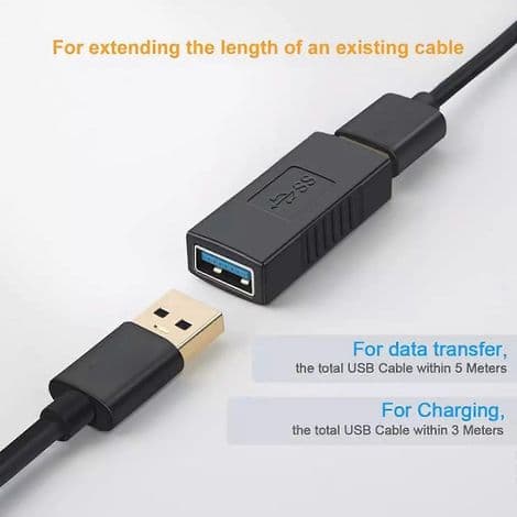 USB 3.0 A hun-til-hun konverteringsadapter. Samlingsstik. Kabelsamler.