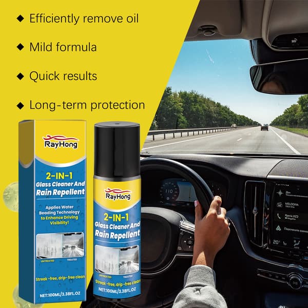Rayhong 2-i-1 Bilglassrens og Antiduggmiddel (100ml/boks)