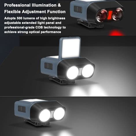 Justerbar LED-pandelygte – IPX4. 5 tilstande. Lyssensor – Ideel til camping, gør-det-selv og udendørs brug.