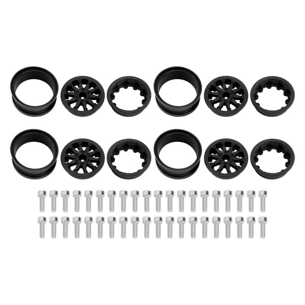 4-delt nylonfælgssæt 2,2 tommer til RC-biler Axial SCX10 Wraith RR10 1/10 sort