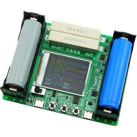 Digitalt display batterikapasitetstester. Intern motstandskapasitetsmålingsmodul. For testing av batterikapasitet.