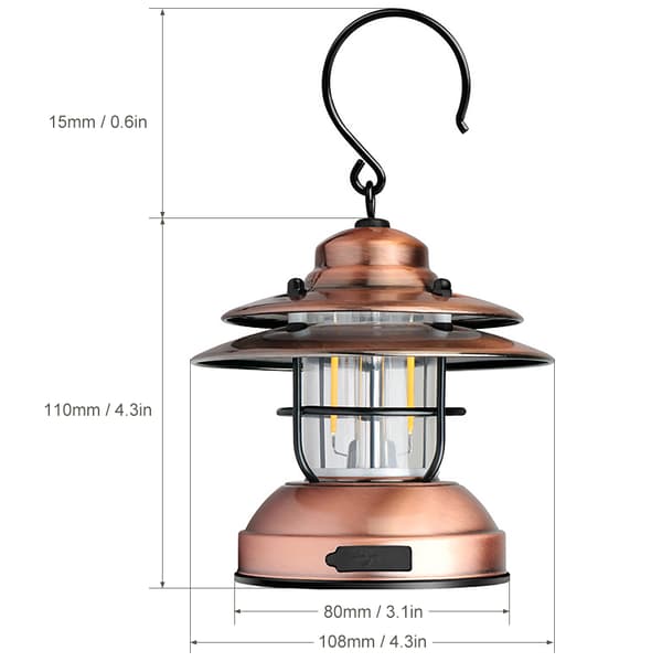USB Mini Hengende Campinglampe, Vanntett, 2 Lysmoduser for Hage og Terrasse