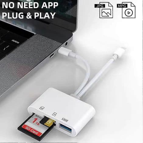 Lightning til USB-C Plug & Play-adapter. Kompakt USB OTG-omformer. Feltassistent for profesjonelle fotografer.