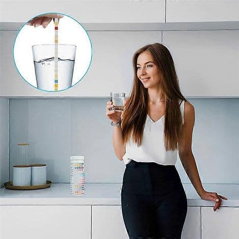 Premium 16-i-1 dricksvattentestkit. För dricksvatten. 100 exakta vattentestremsor.