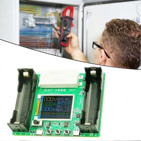 Digitalt display batterikapacitetstester. Intern modstandskapacitetsmålemodul. Til test af batterikapacitet.