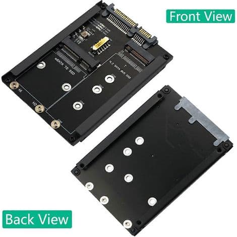 2-i-1 MSATA + B-nøgle/B+M-nøgle M.2 til SATA 2,5\" SSD-adapterkort med stik til M.2 NGFF SATA3-kabinet