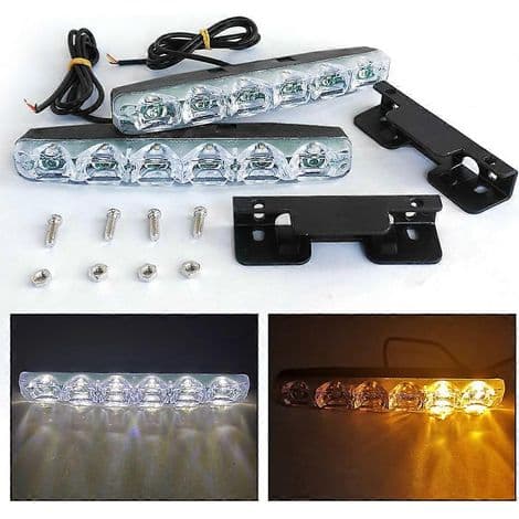Universelle 12V DC 6 LED kjørelys for biler
