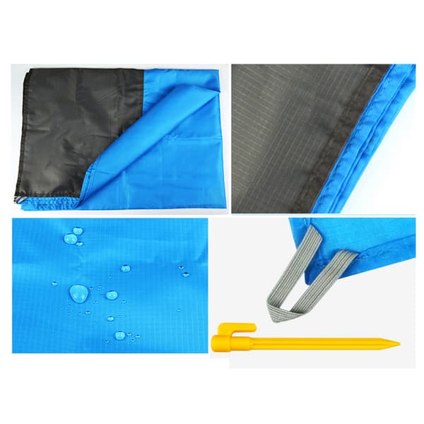 Vanntett strandhåndkle, piknikmatte, bærbar campingmatte, 1,4x2m polyester med plugger