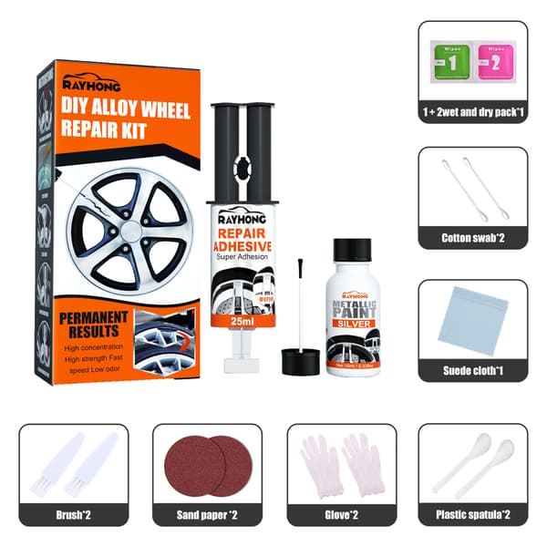 Rayhong Fælg Ridse Reparationsmiddel (25ml + 10ml Sæt/Æske) - Lak Touch-up og Ridsefjerner til Biler