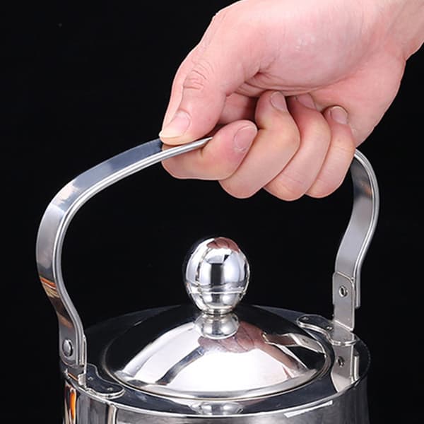 Tekedel med filter, rustfrit stål 201, svanehalstud til kaffe og te, 2,4L