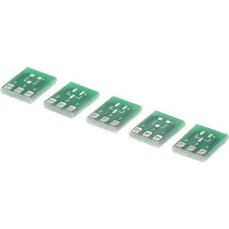 Pakke med 10 SMD SOT23-3 til DIP SIP3 dobbeltsidede adaptere til DIY printplader
