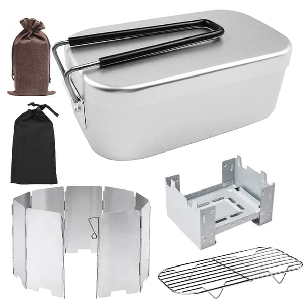 Mini hopfällbart växthusset med vindskydd, ångställ och bärbar aluminiumlonchera för picknickcamping