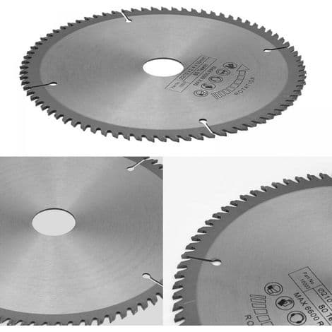 Rundsavklinge - 210 mm - 30 mm boring - 80 tænder - Hårdmetal - Til bordsave og håndsave